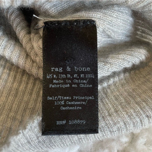 rag & bone | 100% Cashmere Button Down Ribbed Grey Cardigan - Picture 8 of 8